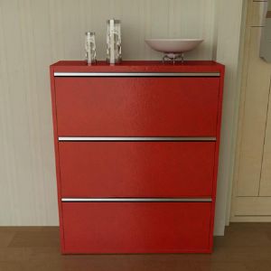 슬림 3단 신발장 깊이 230mm ZIPEL 레드