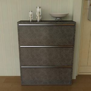 슬림 3단 신발장 깊이 230mm ZIPEL 블랙