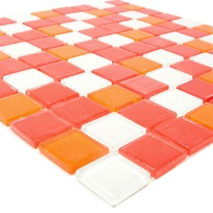 오렌지 레드 화이트 믹스 글라스