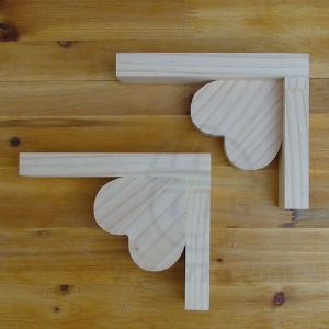 우드워커 원목까치발 2개 1조 하트 12x15cm