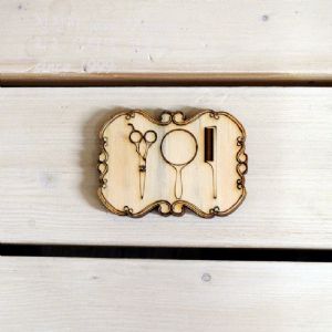 버닝아트 장식물 헤어샵 W70mmXH50mm