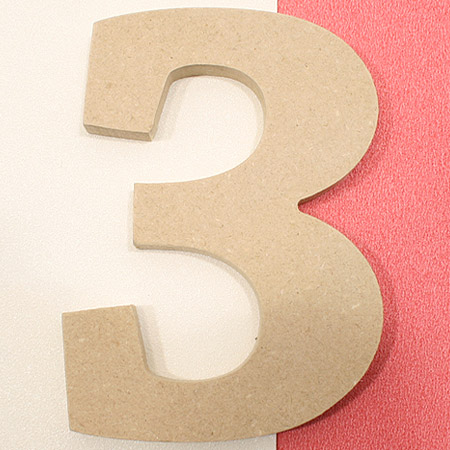 포크아트 (110x110mm) 넘버 이니셜(initial) 3 1