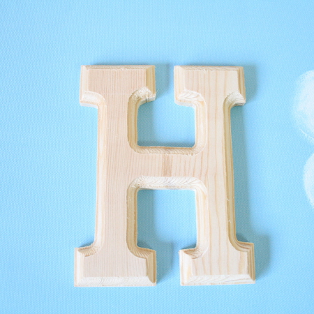 원목(150x150x14mm) 알파벳 이니셜(initial) 영문 대문자 H 1