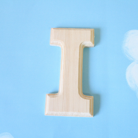 원목(150x150x14mm) 알파벳 이니셜(initial) 영문 대문자 I 1