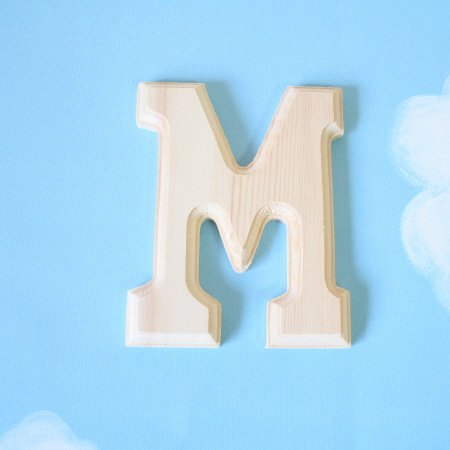 원목(150x150x14mm) 알파벳 이니셜(initial) 영문 대문자 M 1