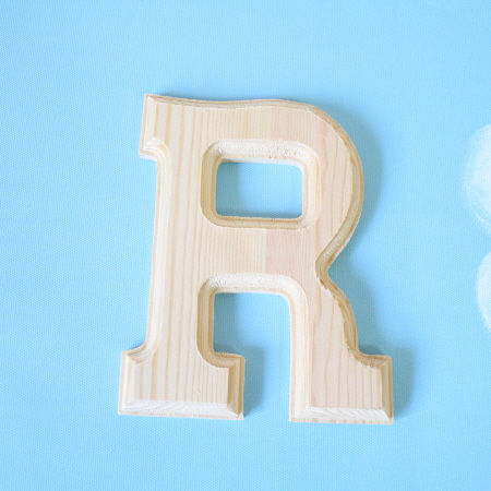 원목(150x150x14mm) 알파벳 이니셜(initial) 영문 대문자 R 1