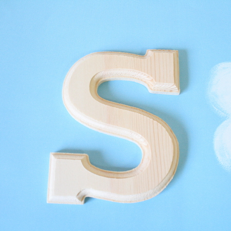 원목(150x150x14mm) 알파벳 이니셜(initial) 영문 대문자 S 1