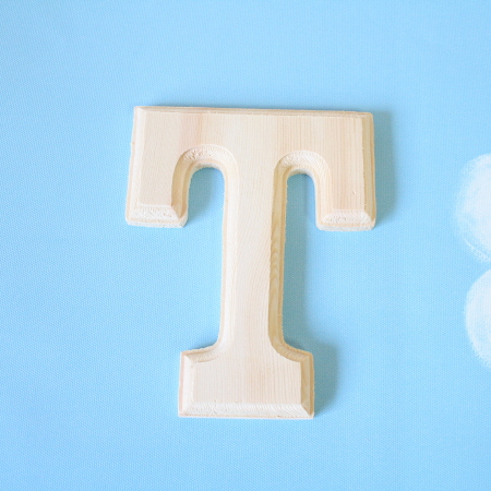 원목(150x150x14mm) 알파벳 이니셜(initial) 영문 대문자 T 1