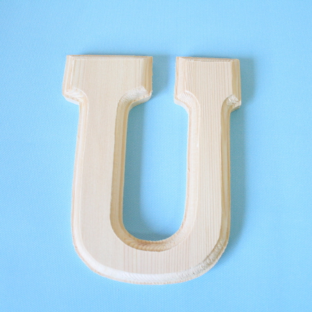 원목(150x150x14mm) 알파벳 이니셜(initial) 영문 대문자 U 1