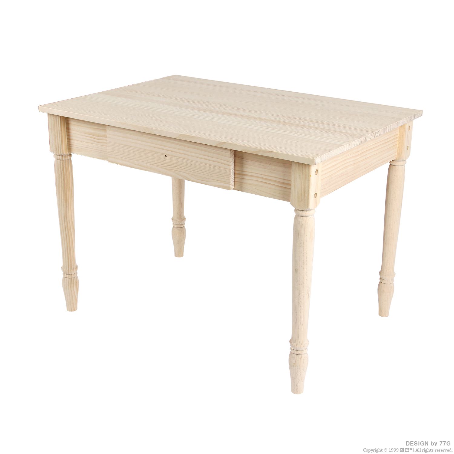 천연 원목 건강 책상(둥근다리,상판원목)