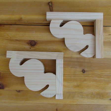 우드워커 원목까치발 2개 1조 · 웨이브 12×15cm 1