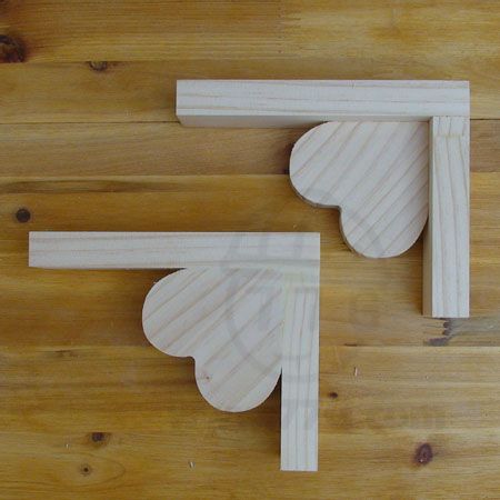 우드워커 원목까치발 2개 1조 · 하트 12×15cm 1