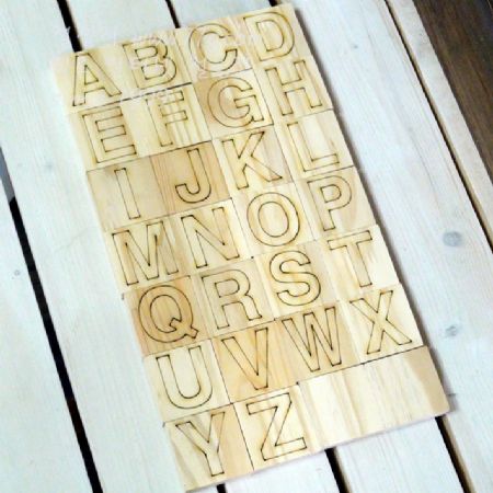 교육용 가베블럭 원목 대문자 영어 세트 1