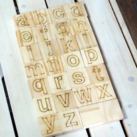 교육용 가베블럭 원목 소문자 영어 세트 1