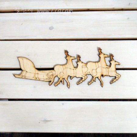 버닝아트 장식물 루돌프 썰매 W280XH100 1