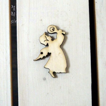 버닝아트 장식물 천사소녀7 W38XH52mm 1