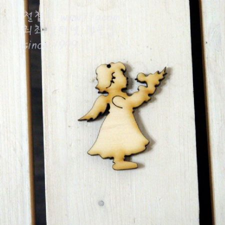 버닝아트 장식물 천사소녀8 W46XH52mm 1