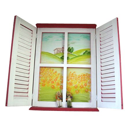 주문형 프로방스 창문 재료 원목(두께 24+18MM)