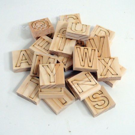 교육용 가베블럭 원목 48x48x18mm 영문대문자 S 1