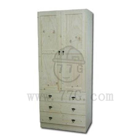 베이직 3단 서랍 원목 옷장 1