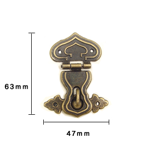브론즈 하트키 잠금장식 (소, 63X47) 2