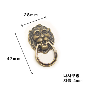 소품용 브론즈 사자 경첩 2