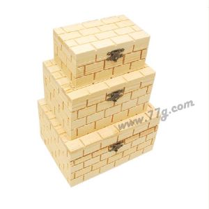 원목 사각 벽돌조각 박스 소형 2
