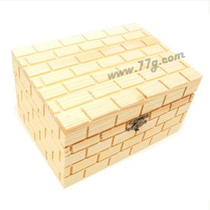 원목 사각 벽돌조각 박스 소형 3