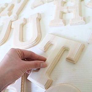 원목(150x150x14mm) 알파벳 이니셜(initial) 영문 대문자 I 4