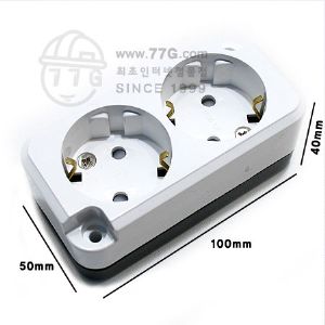둥근형 노출 접지 콘센트 2구 220V 2