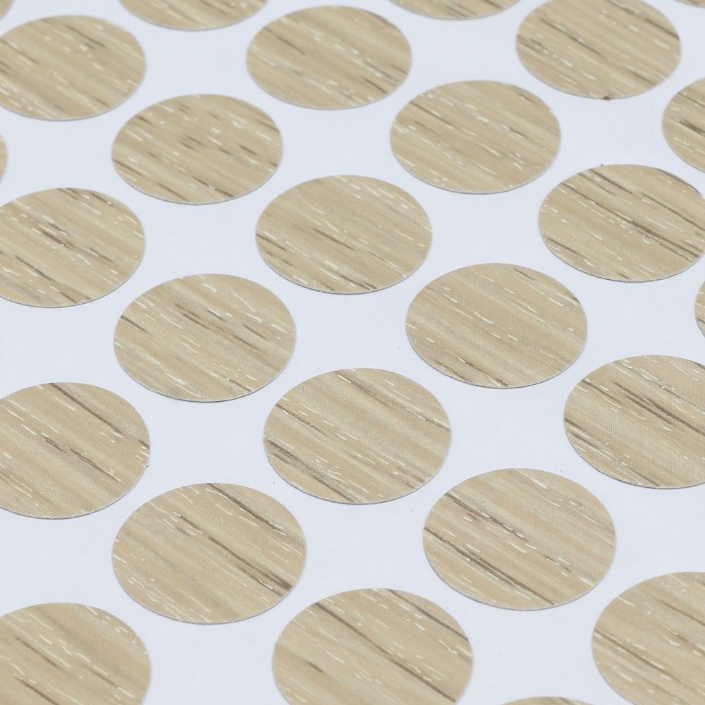 오크색 코팅합판용 나사못머리 스티커(지름:15mm) 2