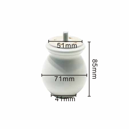 둥근 아이보리 원목다리 85mm 2