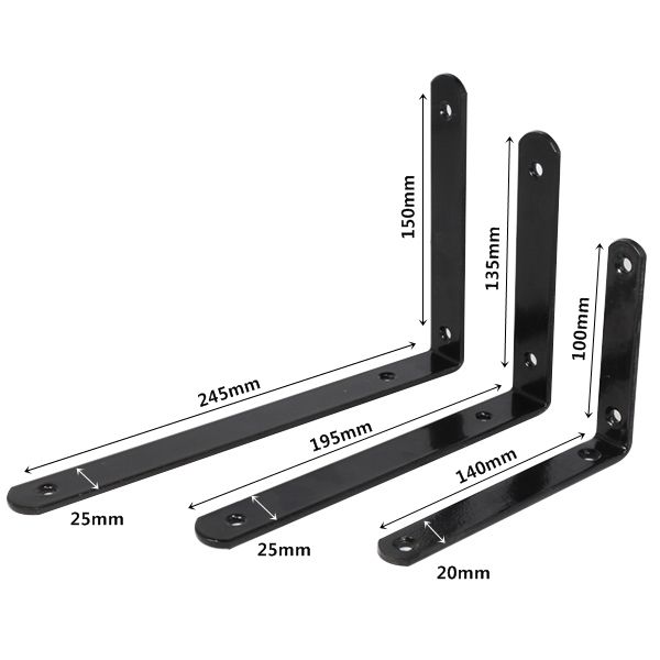 까치발 베이직 심플 선반대 (블랙 100X150mm) 3