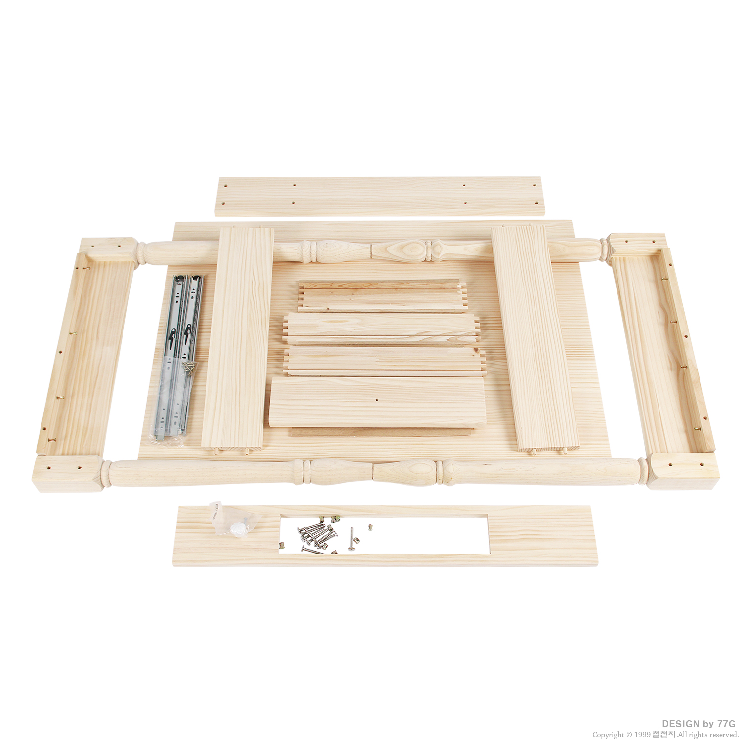 천연 원목 건강 책상(둥근다리,상판원목) 5