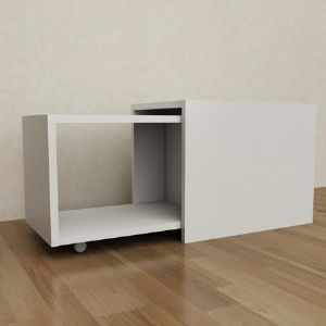 이동식 테이블 + 수납함(백색)  2
