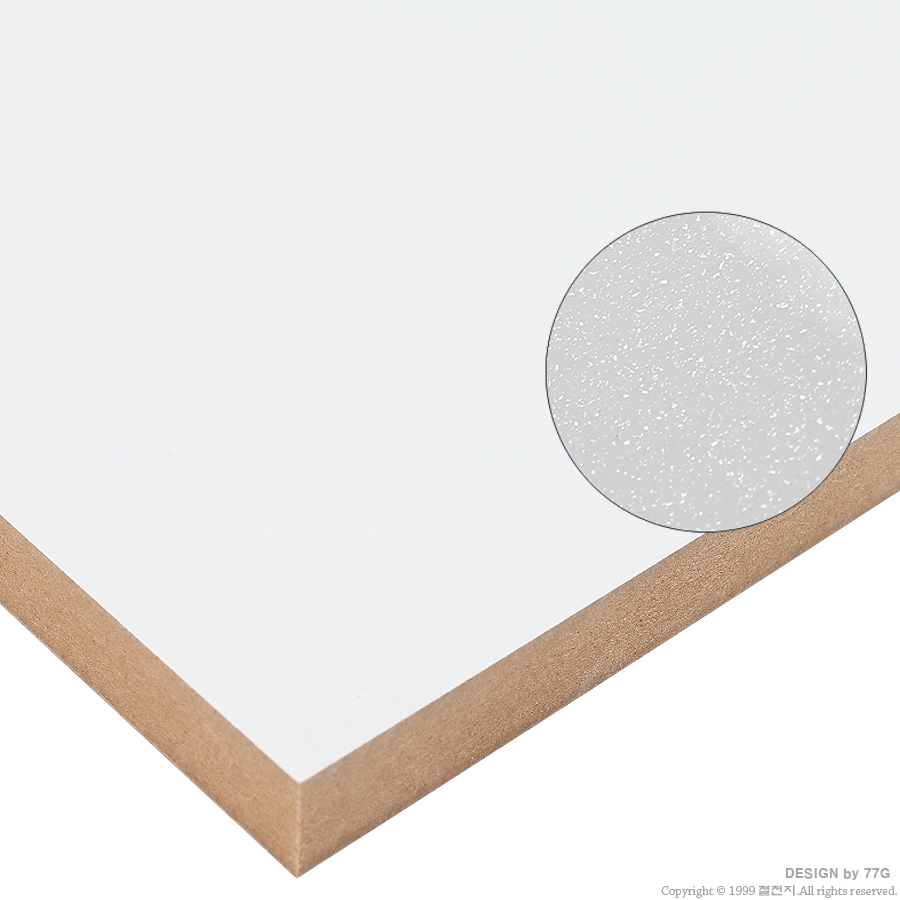 백색 UV(펄) 고광택 6면코팅 18mm(MDF,국내산) W2400XH1209mm 2
