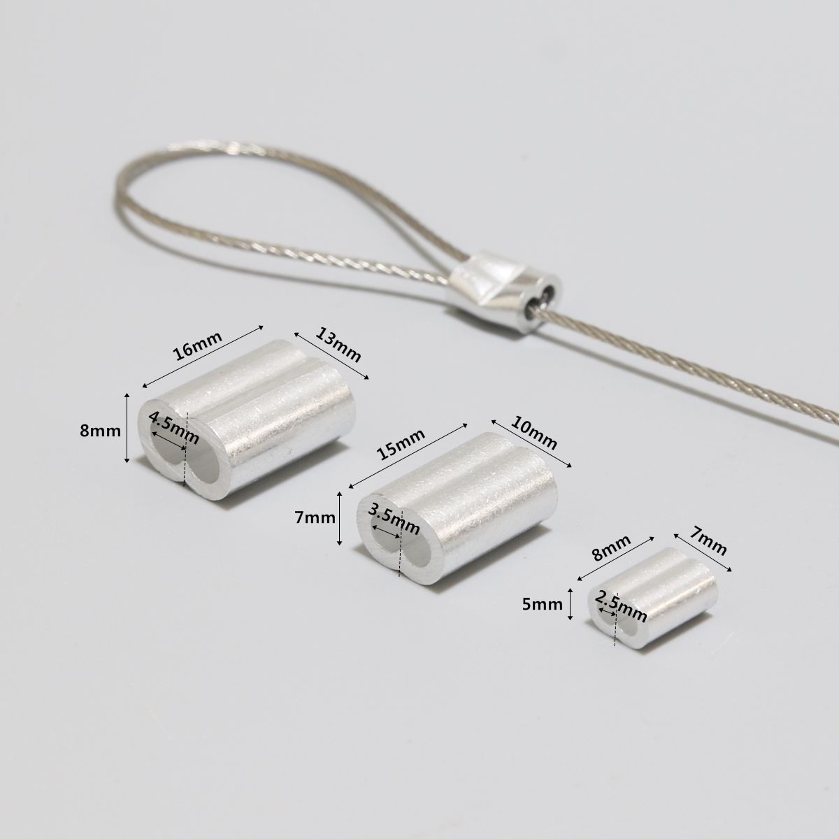 와이어 로프 페럴 압착체결 고정 부속 2.5mm 2