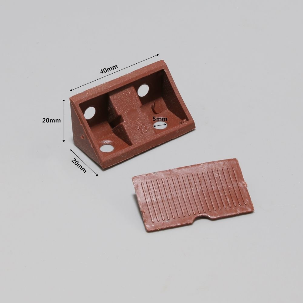 플라스틱 코너 꺽쇠 갈색 (대) 3