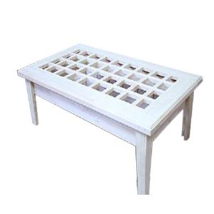 짜임 격자 원목 식탁 테이블 + 8mm 강화유리