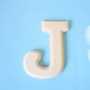 원목(150x150x14mm) 알파벳 이니셜(initial) 영문 대문자 J